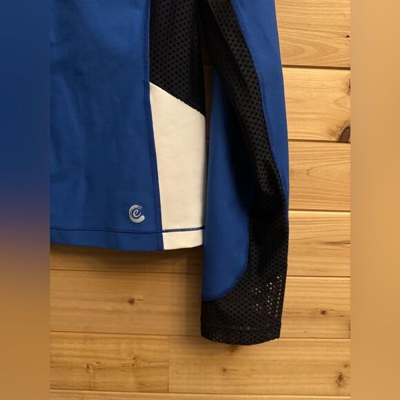 Calme Johnny Was Size Medium Endurance Black Blue Mesh Zip Up Performance Jacket - Picture 3 of 13